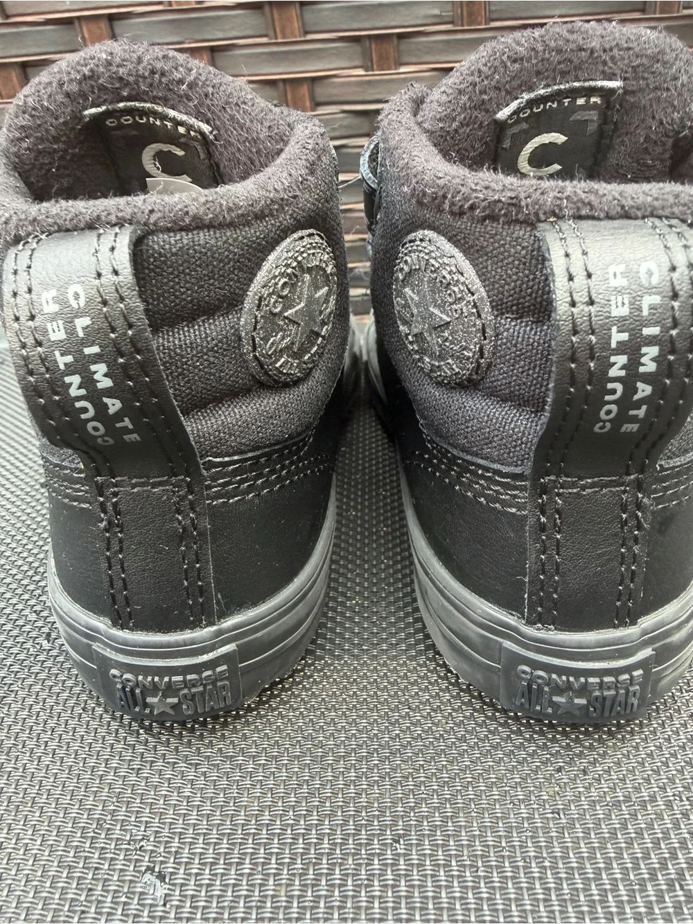 Black 7C Converse Toddle Chuck Taylor All Star Berkshire Boot 2V Leather Hi